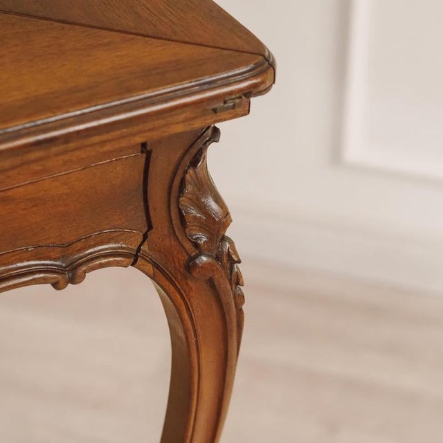 Brown Antique Louis XV Oak Game Table, 1890 For Sale - Image 8 of 18