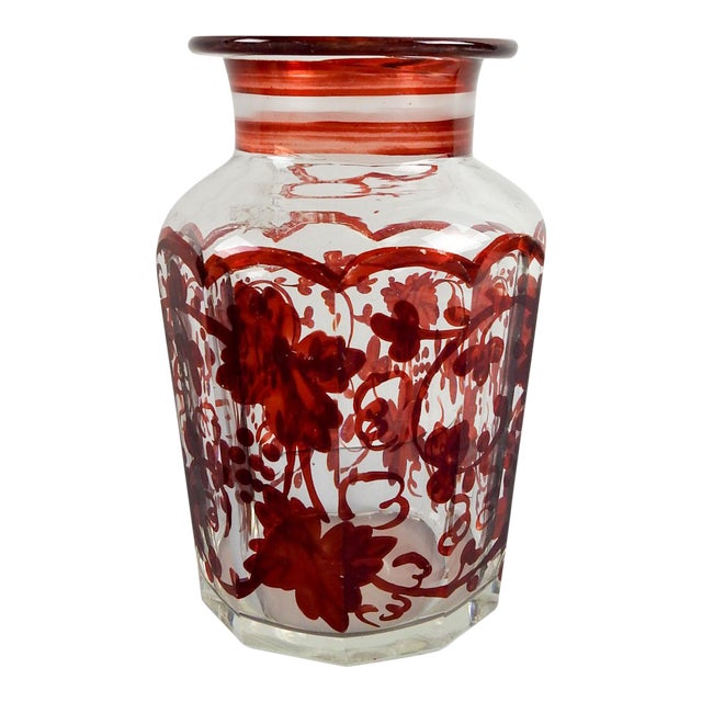 Antique Ruby Red on Crystal Jar Chairish