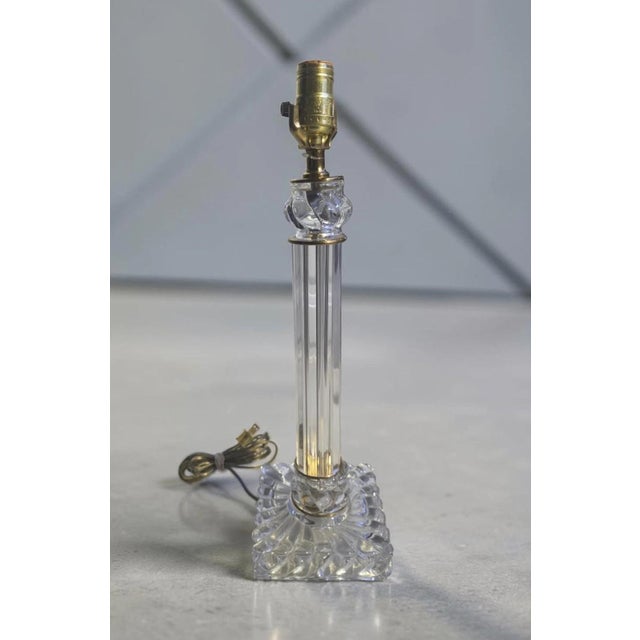 French 1910-20 French Large Crystal Columnar Table Lamp by Baccarat For Sale - Image 3 of 10