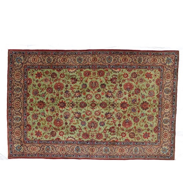 Kork wool Pile genuine hand woven very fine Persian kashan carpet in excellent condition.