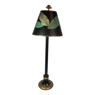 1980s Palm Beach Buffet Lamp With Decoupage Shade by Wildwood Lamp Co. For Sale