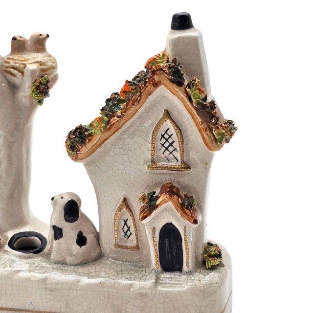 Antique Staffordshire Ceramic Figural Cottage House Smoker 5" For Sale - Image 11 of 14