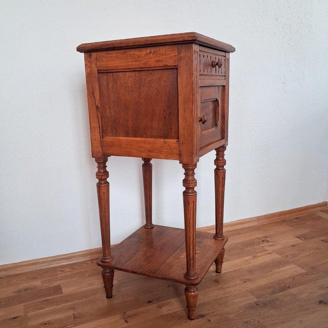 Antique French Bedside Table with Marble Top For Sale - Image 4 of 18