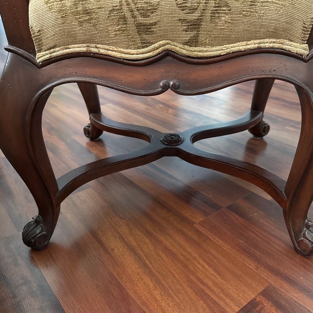 French Late 20th Century French Louis XV Style High-Back Upholstered Dining Side Chairs - Set of 6 For Sale - Image 3 of 12