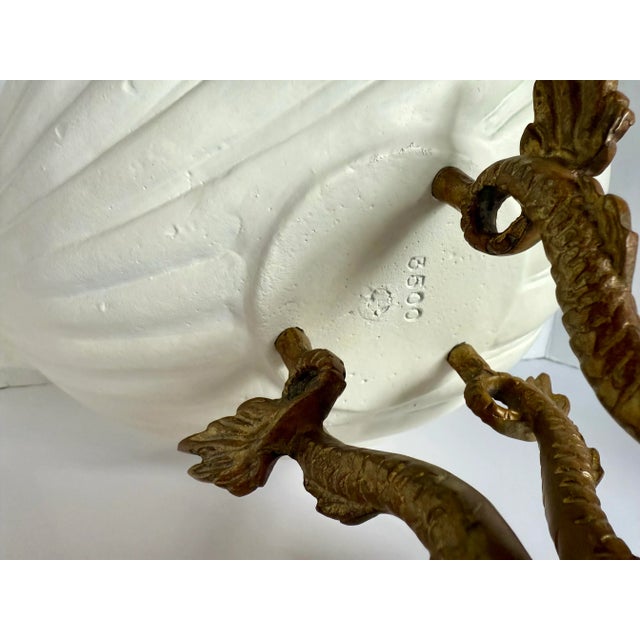1960s Hollywood Regency Dolphin Pedestal Seashell Centerpiece Bowl For Sale - Image 12 of 12