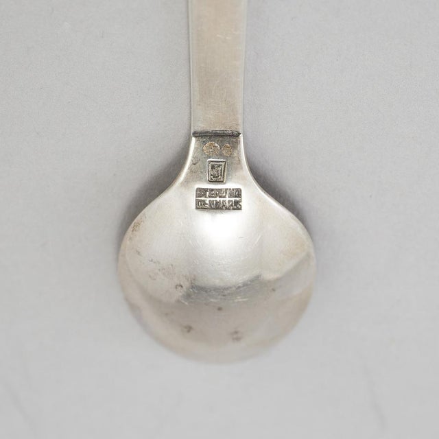 Mid-Century Modern Pyramide Silver Spoons by Georg Jensen, 1960s, Set of 6 For Sale - Image 3 of 5