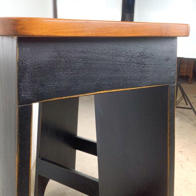 Black Pair of Contemporary Shaker Style Architectural Stools For Sale - Image 8 of 18