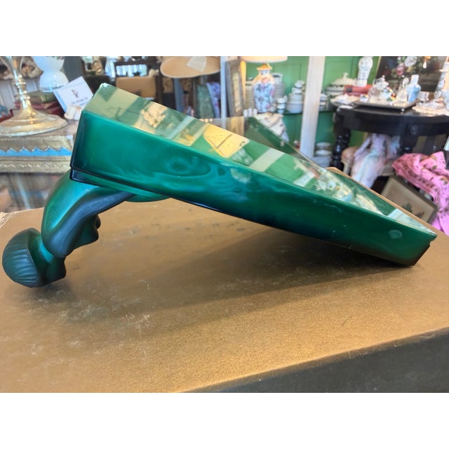 Art Deco Malachite Glass Nude Figural Ashtray For Sale - Image 10 of 16