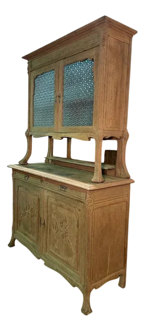 Art Nouveau Oak Two-Part Sideboard