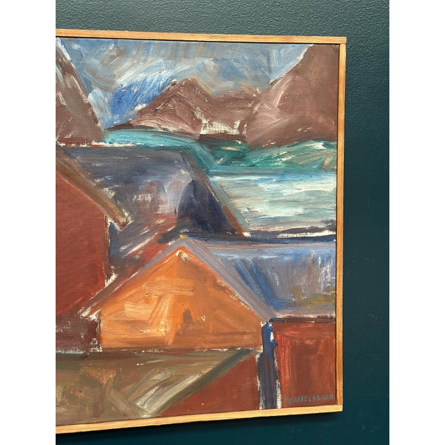 Vivianne Larsson, Bodar, Lofoten, 1950s, Oil Painting on Canvas, Framed For Sale - Image 10 of 18