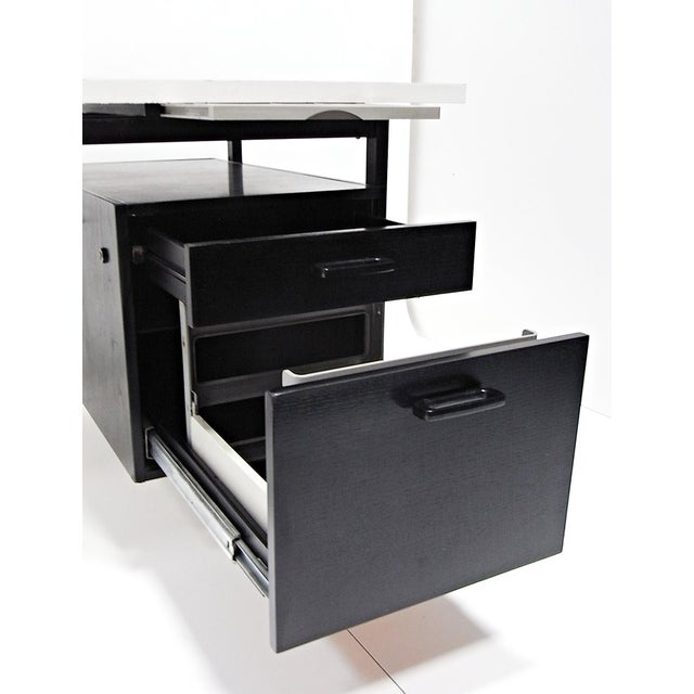 Writing Desk in Black Stained Oak with White Lacquered Top by Herbert Hirche for Christian Holzäpfel KG, Germany, 1960s For Sale - Image 9 of 18