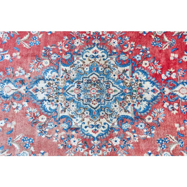 Hand-knotted Middle Eastern Mashad rug. Warp and weft made of cotton, pile made of high-quality oily wool. This rug, of...