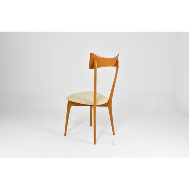 Mid-Century Modern Set of 4 Italian Dining Chairs by Ico & Luisa Parisi for Ariberto Colombo, 1950s For Sale - Image 3 of 8