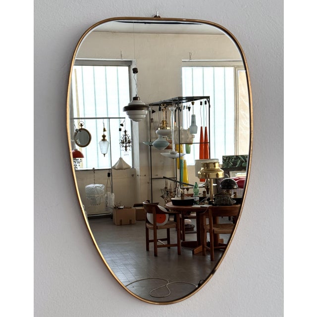 Large Italian Wall Mirror with Original Brass Frame, 1970s For Sale - Image 13 of 18
