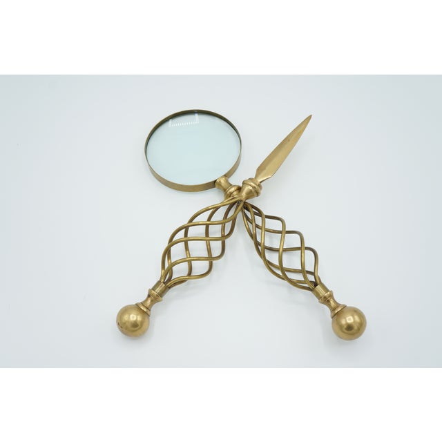 Mid Century Letter Opener & Magnifying Glass Set Chairish