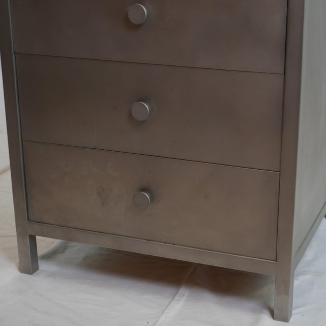 Modern Metal Zinc Wrapped 6 Drawer Dresser For Sale - Image 4 of 7