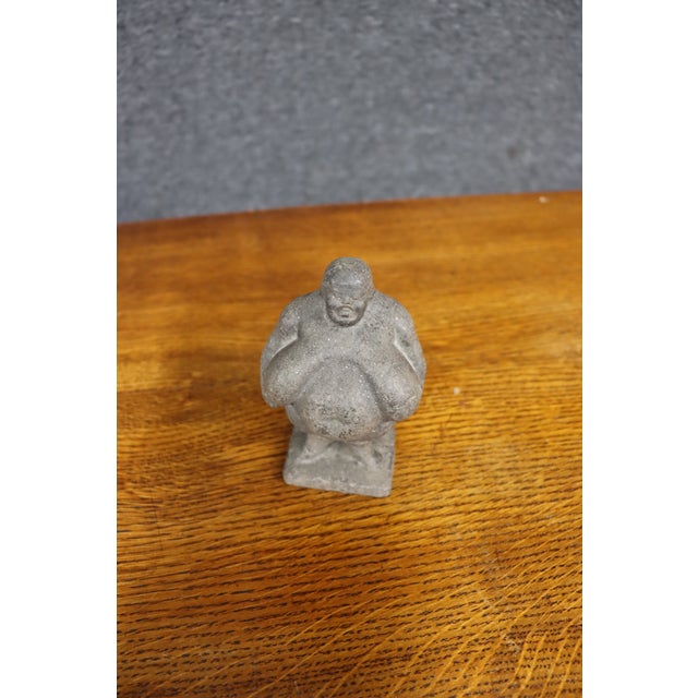 Carved Stone Figure of a Pot-Bellied Man For Sale - Image 4 of 9