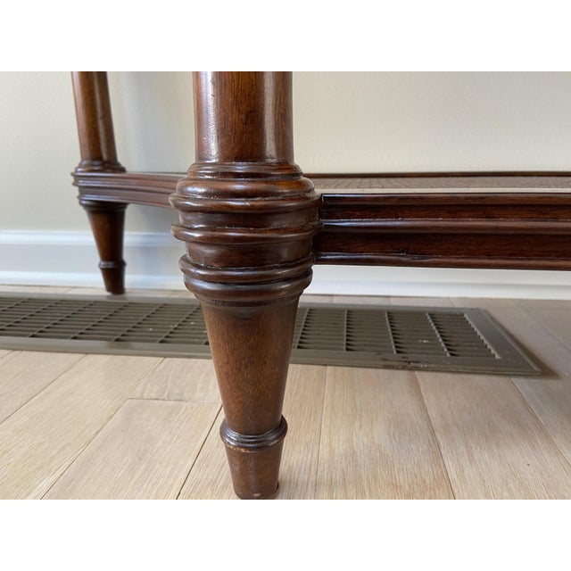 Brown Vintage Three Tier Rattan Legacy Collection Entryway Console Sofa Table For Sale - Image 8 of 11