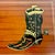 Black 1990s Vintage Americana Southwestern Horse, Cowboy Boot, & Long Horn Steer Metal Framed Side Table For Sale - Image 8 of 17