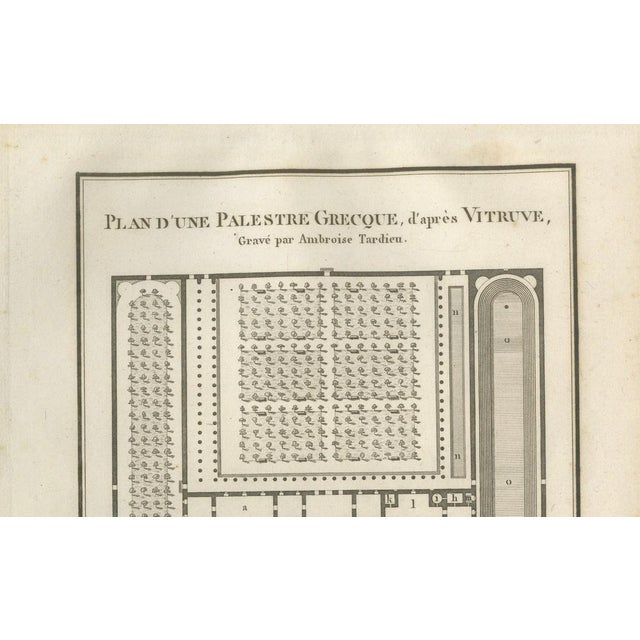 Tardieu, Ancient Greek Gymnasium and Palaestra Plan After Vitruvius, 1825, Engraving For Sale - Image 4 of 9