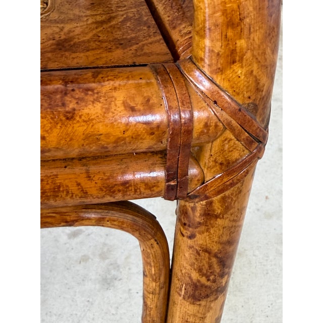 Vintage Chinoiserie Regency Horseshoe Bamboo Rattan & Cane Side Chair For Sale In Naples, FL - Image 6 of 12