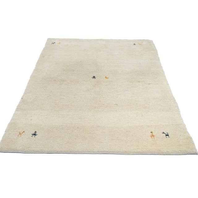 Textile 1970s Vintage Gabbeh Rug 4'1'' x 6'2'' For Sale - Image 7 of 8