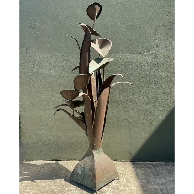 Vintage Patinated Verdigris Copper Fountain For Sale - Image 4 of 12