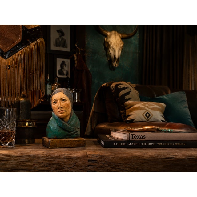 Bust of a Native American Woman With Shawl - Robert Lohman, C. 1995 For Sale - Image 12 of 12
