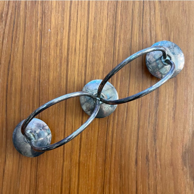 Vintage Berg of Denmark Mid Century Silver Plated Candlestick Holder For Sale In Austin - Image 6 of 11