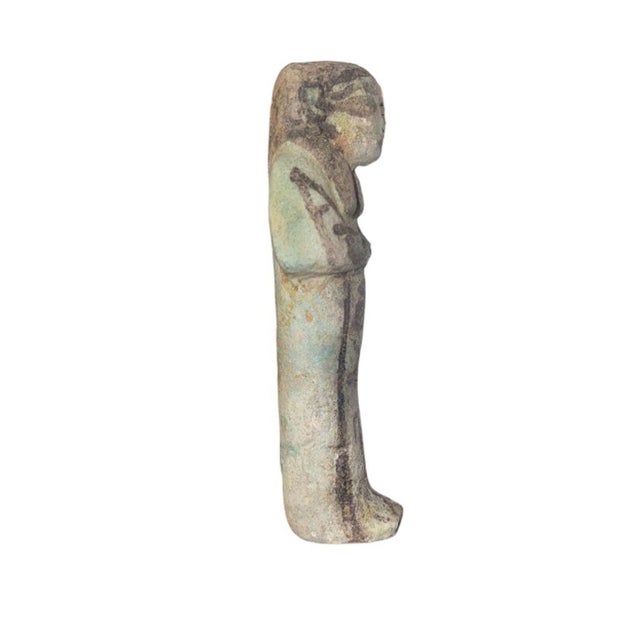 Ancient Egyptian Faience Ushabti New Kingdom, 19th Dynasty (Ca. 1293–1185 b.c.) For Sale In Los Angeles - Image 6 of 7