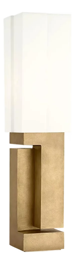 Kelly Wearstler by Visual Comfort Signature Nucleo 27" Table Lamp in Museum Brass with Linen Shade