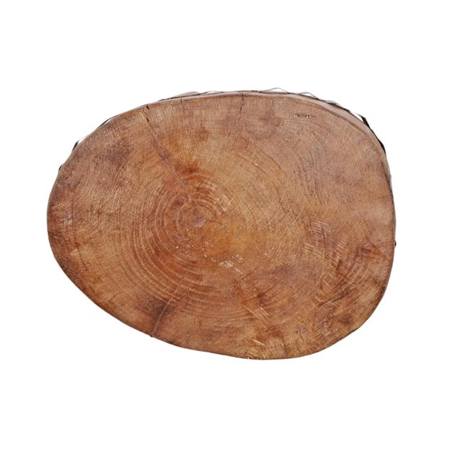 Rustic Vintage Naga Wood Stool For Sale - Image 3 of 4