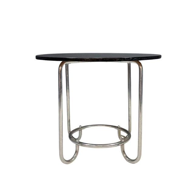 Round Bauhaus Coffee Table by Robert Slezák, Czechoslovakia, 1930s For Sale - Image 9 of 9