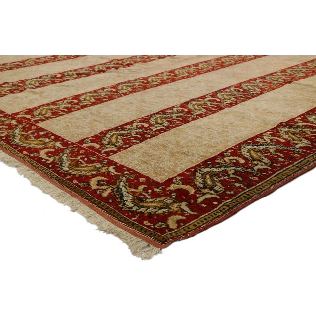 72474 Late 19th Century Antique Turkish Oushak Rug, 16'00 x 15'07. Woven in the heart of Anatolia, this hand knotted wool...