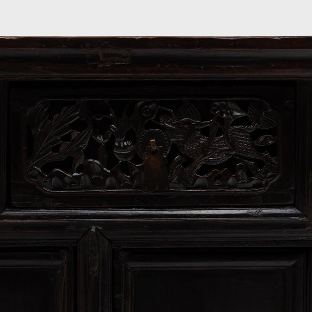 Ebony Antique Chinese Mythical Qilin & Buffalo Coffer, 19th Century For Sale - Image 8 of 8
