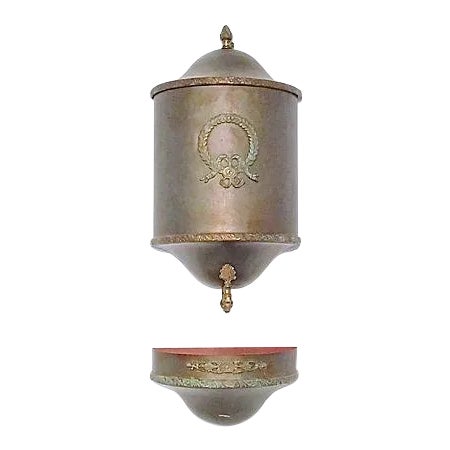 Antique Laurel Wreath Steel Lavabo For Sale