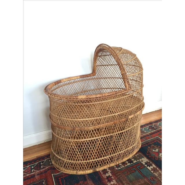 Vintage Bohemian Rattan Crib Chairish