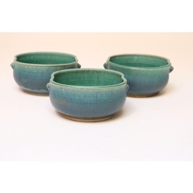 Set of three small pottery bowl by ceramicist, Deanna Nichols (b. 1942-2017, Missouri). Holding a BFA from Kansas City Art...