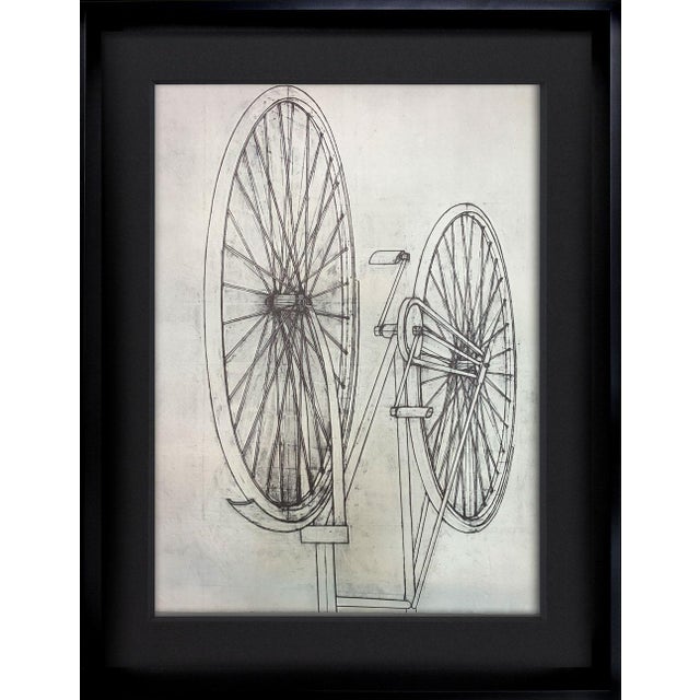 1980s Konrad Klapheck Bicyclette Custom Framed Lithograph Print Chairish