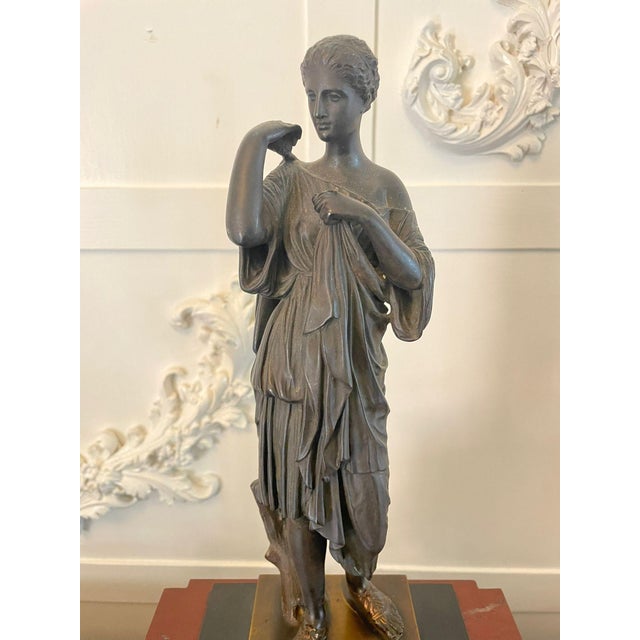 Antique Regency Bronze and Marble Clock Set, 1830, Set of 3 For Sale - Image 4 of 12