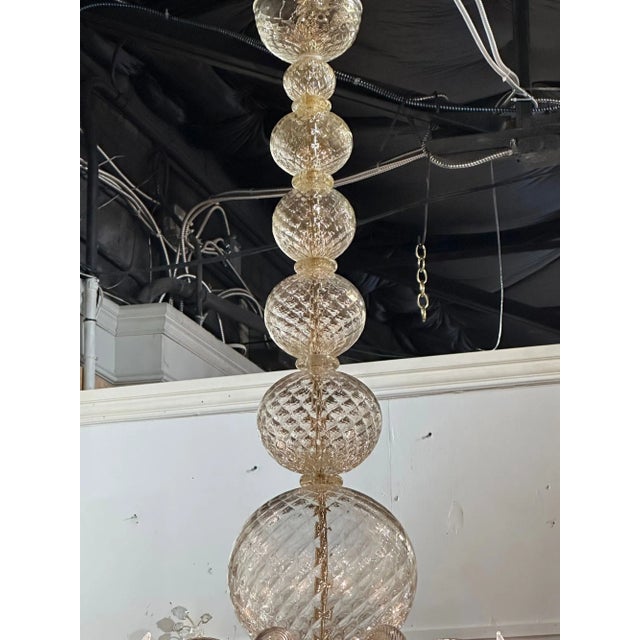 Murano Quilt Glass Ball Form Chandelier For Sale In Dallas - Image 6 of 8