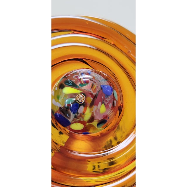 Signed Kinetic Art Glass Martini Glass 2003 Y2k For Sale - Image 4 of 5