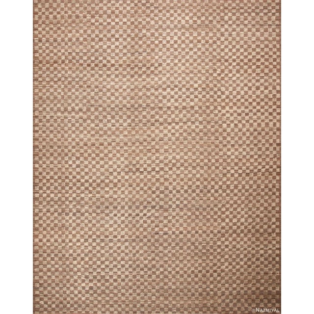 Nazmiyal Collection Earthy Checkerboard Large Modern Rug For Sale