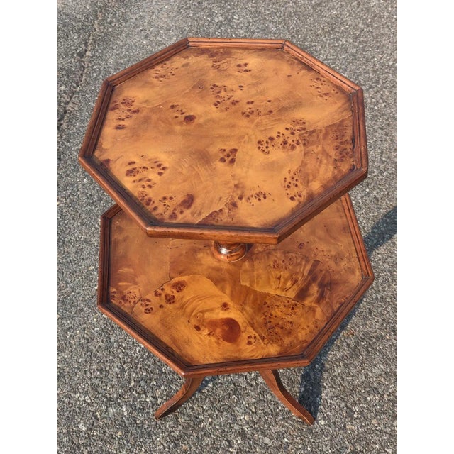 Mid 20th Century George III Style Two-Tier Carved Hexagonal Dumbwaiter For Sale - Image 9 of 10