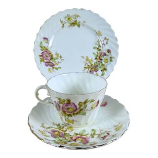 Vintage English Teacup, Saucer and Side Plate, Aynsley For Sale