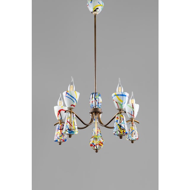 Murano Glass Chandelier by Dino Martens for Aureliano Toso,1950s For Sale - Image 13 of 13