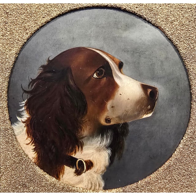 Textile Late Victorian English Spaniel Portrait – 19th Century Oil Painting For Sale - Image 7 of 8