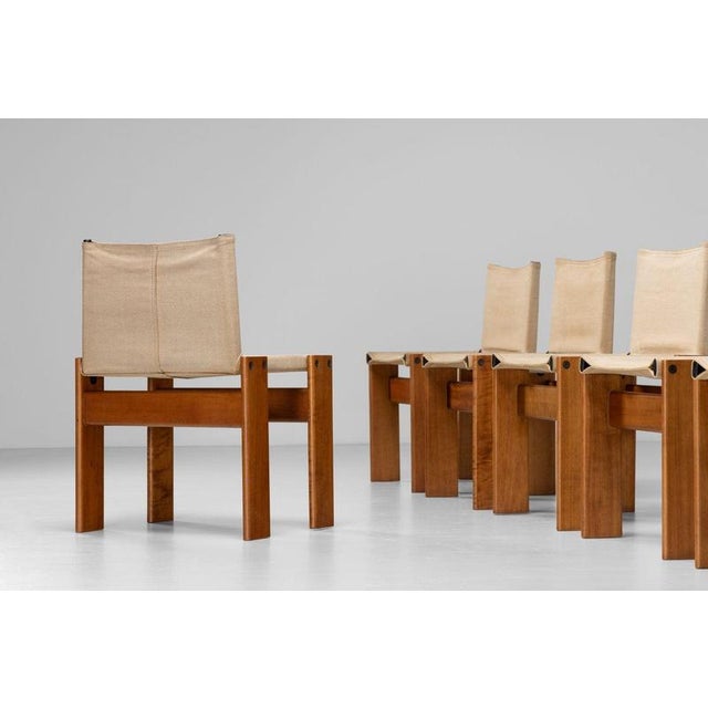 Monk Chairs in Canvas by Afra and Tobia Scarpa for Molteni, Italy, 1974, Set of 6 For Sale - Image 14 of 18