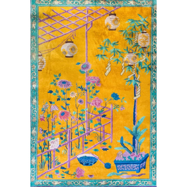 Art Deco Extraordinary Early 20th Century Chinese Art Deco Rug For Sale - Image 3 of 15