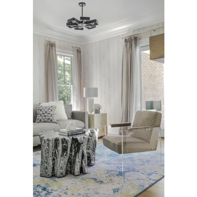 Angle Mosaic Side Table in Multi Beige & Gold For Sale In Philadelphia - Image 6 of 7